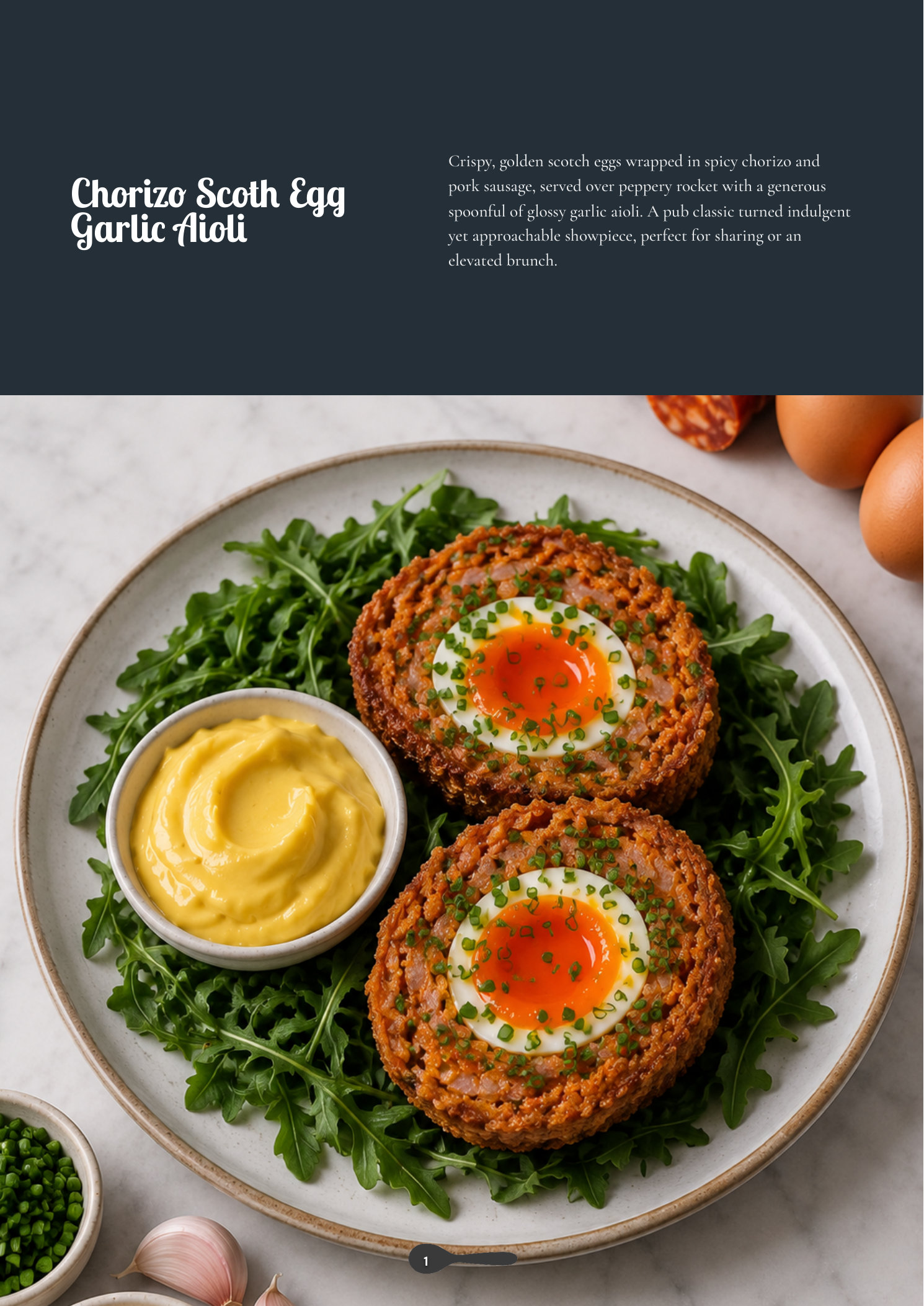 Chorizo Scotch Egg & Garlic Aioli recipe page
